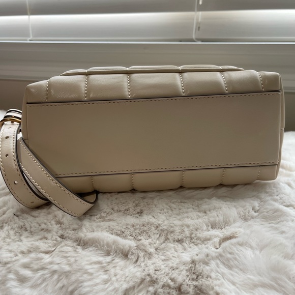 Tory Burch Kira Small Quilted Top Handle satchel Crossbody Bag Brie - Picture 10 of 14